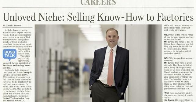 ATS Featured In The Wall Street Journal